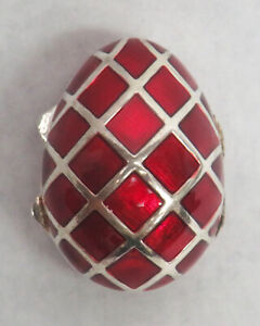 Sterling Silver Red Enamel Easter Bird Egg Box