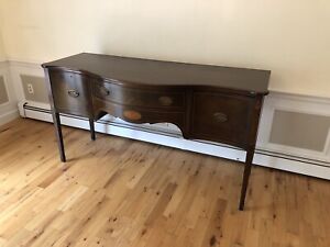 Antique Federal Style Serpentine Mahogany Inlaid Sideboard Buffet Cape Cod 68 
