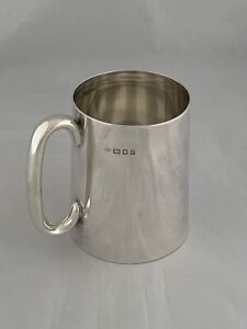 Sterling Silver Beer Mug 1 2 Pint 1923 London Robert Pringle Antique Silver Mug