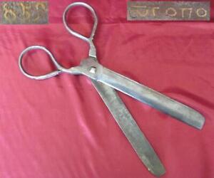 1859 Antique Huge Sewing Scissors W Gold Inlay Date Maker Mark Very Rare