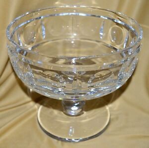 Antique Early 20th Century Sevres France Heavy Clear Crystal Compote Fruit Bowl