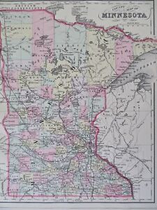 Minnesota Twin Cities Minneapolis St Paul Duluth 1887 Bradley Mitchell Map