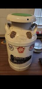 Antique Large Milk Jug With Railroad Patches Vintage And Beautiful Display 