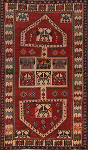 Vintage Tribal Traditional Wool Bakhtiari Hand Knotted Rug Area Carpet 5x9