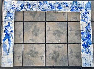 16 Antique Ab Frost English Ceramic Minton Hollins Fireplace Tiles Tom Piper Son