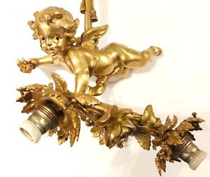 Antique Sublime Best Signed Gilt Bronze French Figural Cherub Angel Chandelier
