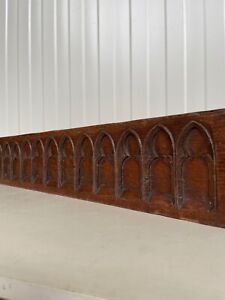 A Beautiful French Architectural Gothic Revival Carving Pediment In Oak 2 
