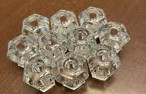 Clear Glass Small Hegagon Knobs Child S Furniture Lot 10 Antique Vintage