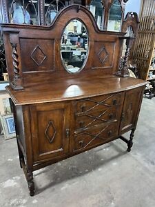 Antique Buffet Sideboard With Mirror Back
