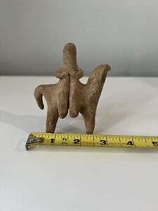 Antique Ancient Syrian Clay Horse With Rider