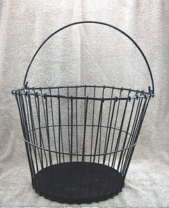 Vintage Primitive Wire Egg Basket Oakes Mfg Co Tipton Ind 1920 S