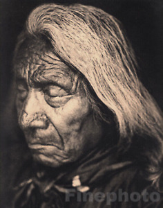1900 72 Edward Curtis Native American Indian Old Chief Red Cloud Photo Engraving