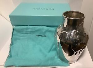 Louis Comfort Tiffany Collection Sterling Silver Leaf Design Vase With Rare Box