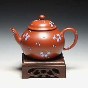 Oldzisha Unique China Yixing Zisha Pure Zhuni Small 190cc Old Painted Teapot