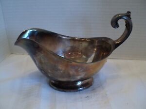 Antique Early 1900 S Heavy Weight Silver Plate Gravy Boat 7 X 4 X 4 