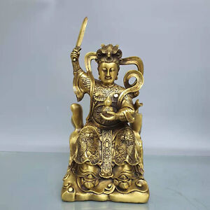 11 Chinese Taoism Red Bronze Jiu Tian Xuan Female Stunning Beauty Weapons Statue