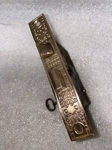 Antique Reading Windsor Polished Brass Mortise Lock Skeleton Key