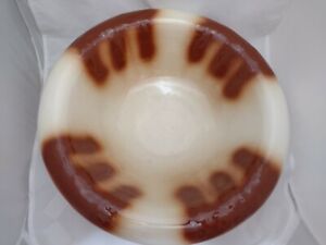 Vintage Brown White Ceramic Wash Basin Bowl For Pitcher Wash Stand 16 Diameter