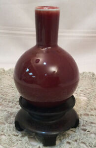 Chinese Oxblood Sang De Boeuf Glaze Porcelain Vase 5 Tall