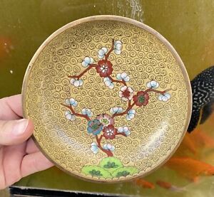 Antique Qing Dynasty Republic Era Period Chinese Cloisonne Bowl Dish China