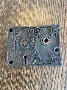 Antique Ornate Cast Iron Mortise Door Lock Hardware No Key