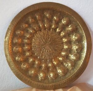 Persian Antique Brass Plate Hand Engraved 11 5 Wide