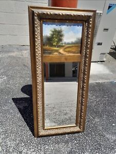 French Trumeau Mirror With Original Oil Painting