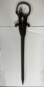 Antique Cast Iron Primitive Hay Bale Spear Harpoon