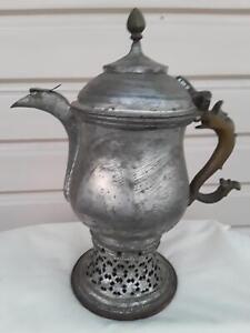 Antique Indo Persian Copper Dallah Travel Samovar Coal Burn Tea Kettle Islamic