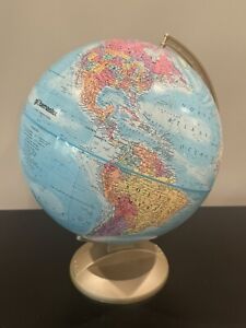 Globe Master 12 Inch Diameter Globe Raised Mountains Plastic Base Made In Usa