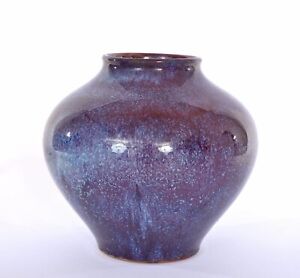 1900 S Chinese Ox Blood Flambe Glaze Porcelain Vase Jar