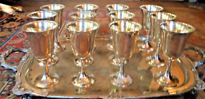 Wallace Sterling Silver Goblets Gold Wash Subtle R C1925 6 5 H Set Of 12 Fine