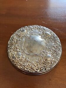 Vintage Silver Plated Compact Mirror 3 1 4 