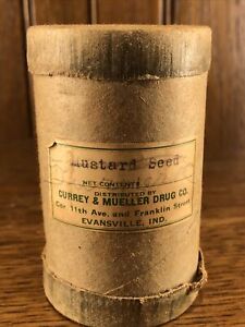 Antique Pantry Tin Mustard Seed Currey Mueller Evansville In Drug Store
