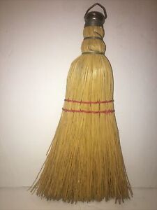 Vintage Wire Wrap Straw Corn Whisk Broom Old Farmhouse Decor Collectible Rustic