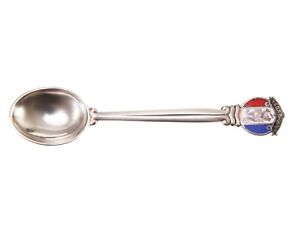 Vintage Silver Enamel Spoon Nederland With Dragon Enamel