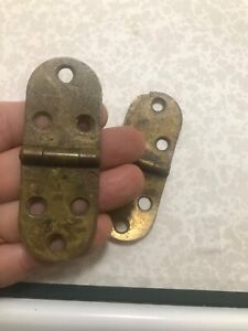 Original Antique Fancy Brass Period Hinges Spectacular Project Ready Per Pair 