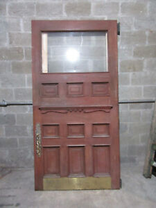  Antique Cherry Wood Dutch Door Beveled Glass 48 X 94 5 Salvage