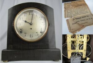 Working Antique Mantel Clock Seth Thomas Tombstone Gong Wood