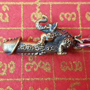Elephant Paladkik Brass Yantra Talisman Plus Rope Magic Holy Thai Love Amulet