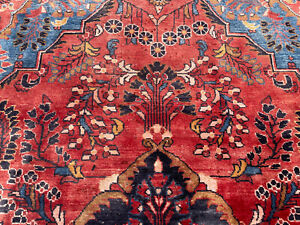 7x10 Vintage Rug Antique Oriental Red Hand Knotted Lilihan Sarouk Handmade 6x10