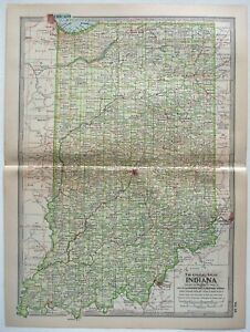 Indiana Original 1902 Map By The Century Company