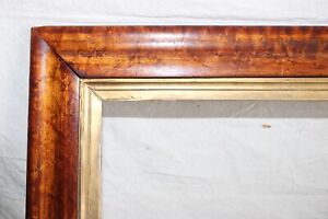 Antique Fit 15 X 18 Curly Birdseye Maple Picture Frame Sampler Country Primitive