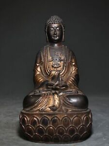 9 1 China Antique Tibet Tibetan Buddhism Temple Bronze Shakyamuni Buddha Statue