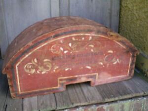 Antique 1800s Farm Machinery Makers Folk Art Hand Painted Trade Sign Box Cover