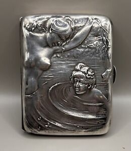 Stunning Theodore B Starr Art Nouveau Repousse Sterling 90 Grams Cigarette Case