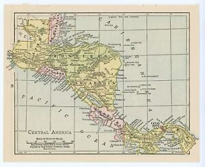 1931 Vintage Atlas Map Central America Map On One Side And South America Ma 