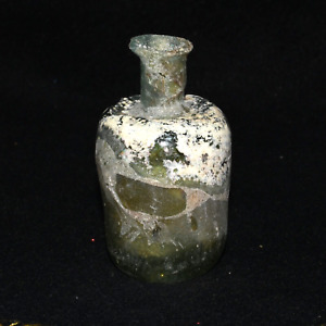 Ancient Middle Eastern Roman Glass Bottle From Israel Circa 1st 3rd Century Ad