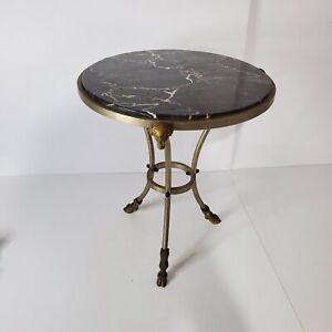 Elegant Maison Jansen Rams Head Hoof Table Stainless Steel Brass Side Table
