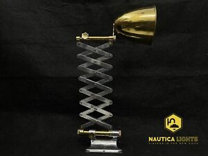 Nautical Home Decor Aluminum Brass Stretchable Scissor Antique Lamp Fixture